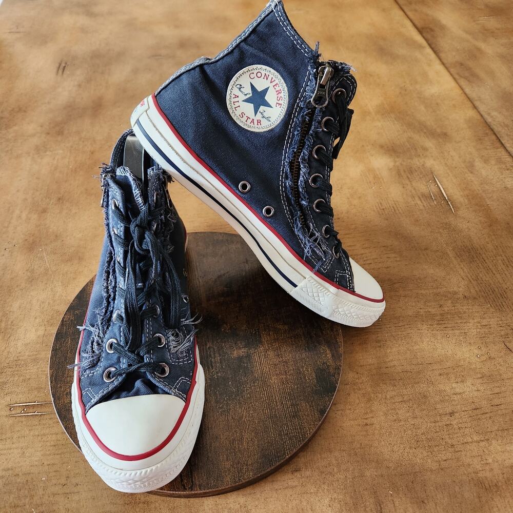 Converse Chuck Taylor All Star High Top M6 W8 Distressed Black Streetwear Urban